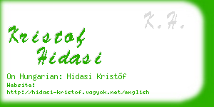 kristof hidasi business card